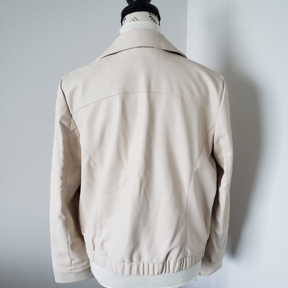 I.N.C international concepts womens faux leather jacket beige size medium - Picture 5 of 8